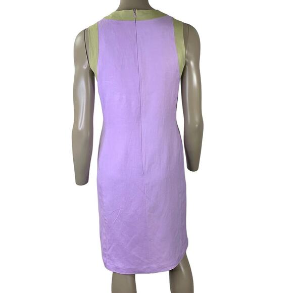Harve Benard Vintage Linen Blend Sleeveless Sheath Pencil Dress Size 6 Lilac - Picture 2 of 14
